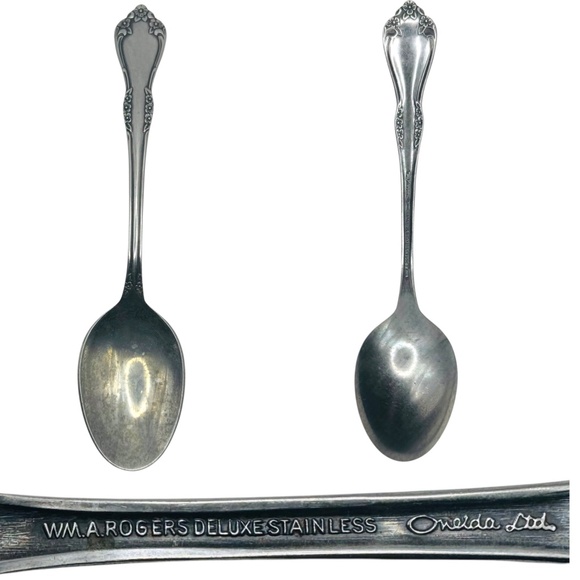 Artisan Crafted Spoon Earrings by Wm A Rogers Deluxe Oneida Collection 925 Hooks - Picture 11 of 11